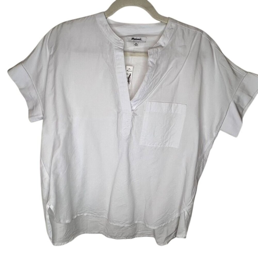 NWT Madewell Lakeline Popover Shirttail Top White XS